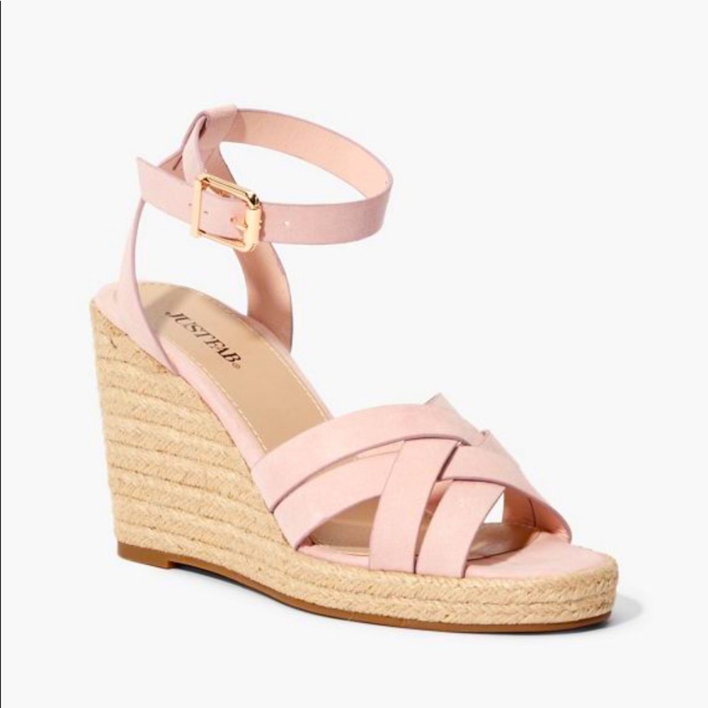 Beautiful baby pink Espadrille wedge